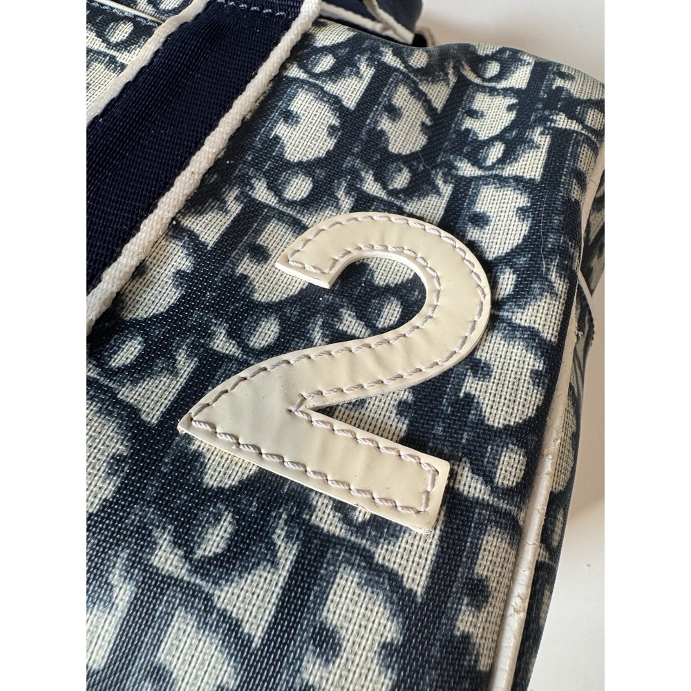 Christian Dior Trotter Bag Monogram Blue Canvas Leather Handbag - Picture 12 of 16